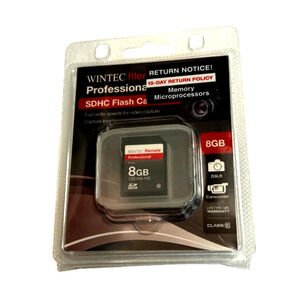 WINTEC FileMate 8GB SDHC Memory Card Class 10 Professional DSLR Camcorder NEW